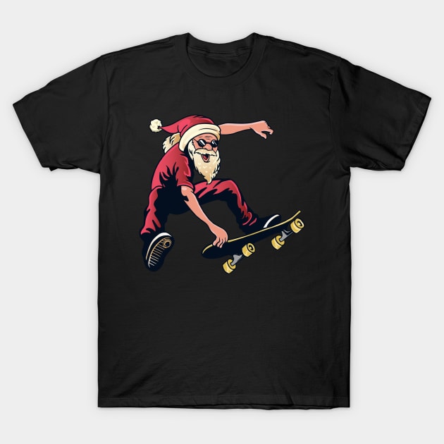 go skateboarding day with santa T-Shirt by piggybankstudio